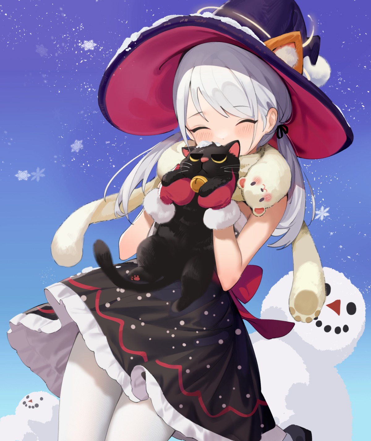 dress neko pantyhose skirt_lift witch yamano_(yamanoh)