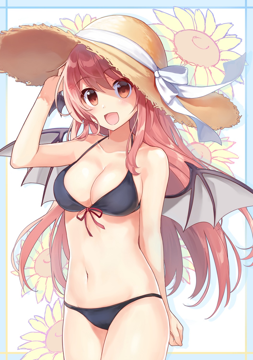 bikini cleavage koakuma swimsuits touhou wings yada_(xxxadaman)