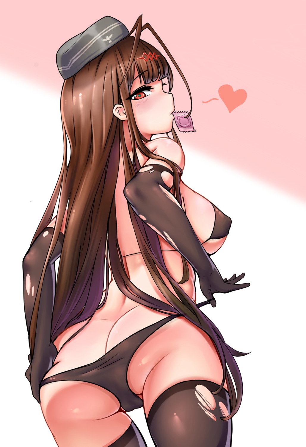 ass bikini cameltoe dsr-50_(girls_frontline) erect_nipples girls_frontline note2000 panty_pull swimsuits thighhighs torn_clothes underboob undressing