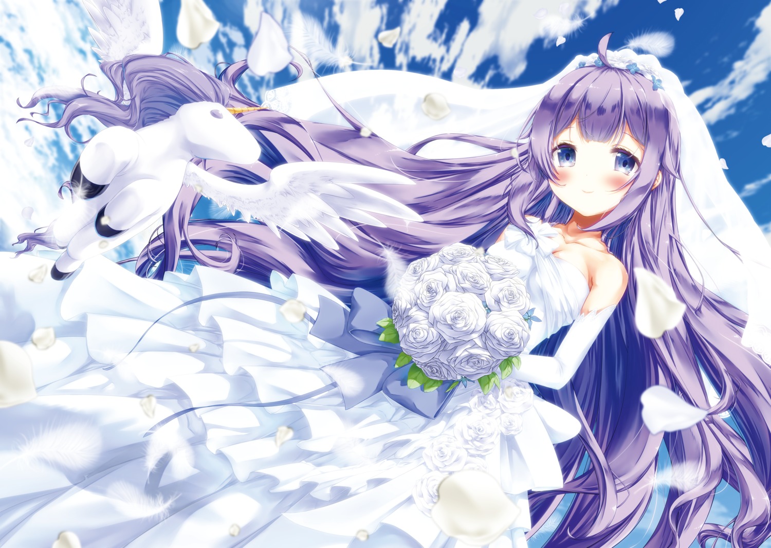 azur_lane cleavage dress unicorn_(azur_lane) wakamoto_riwo wedding_dress