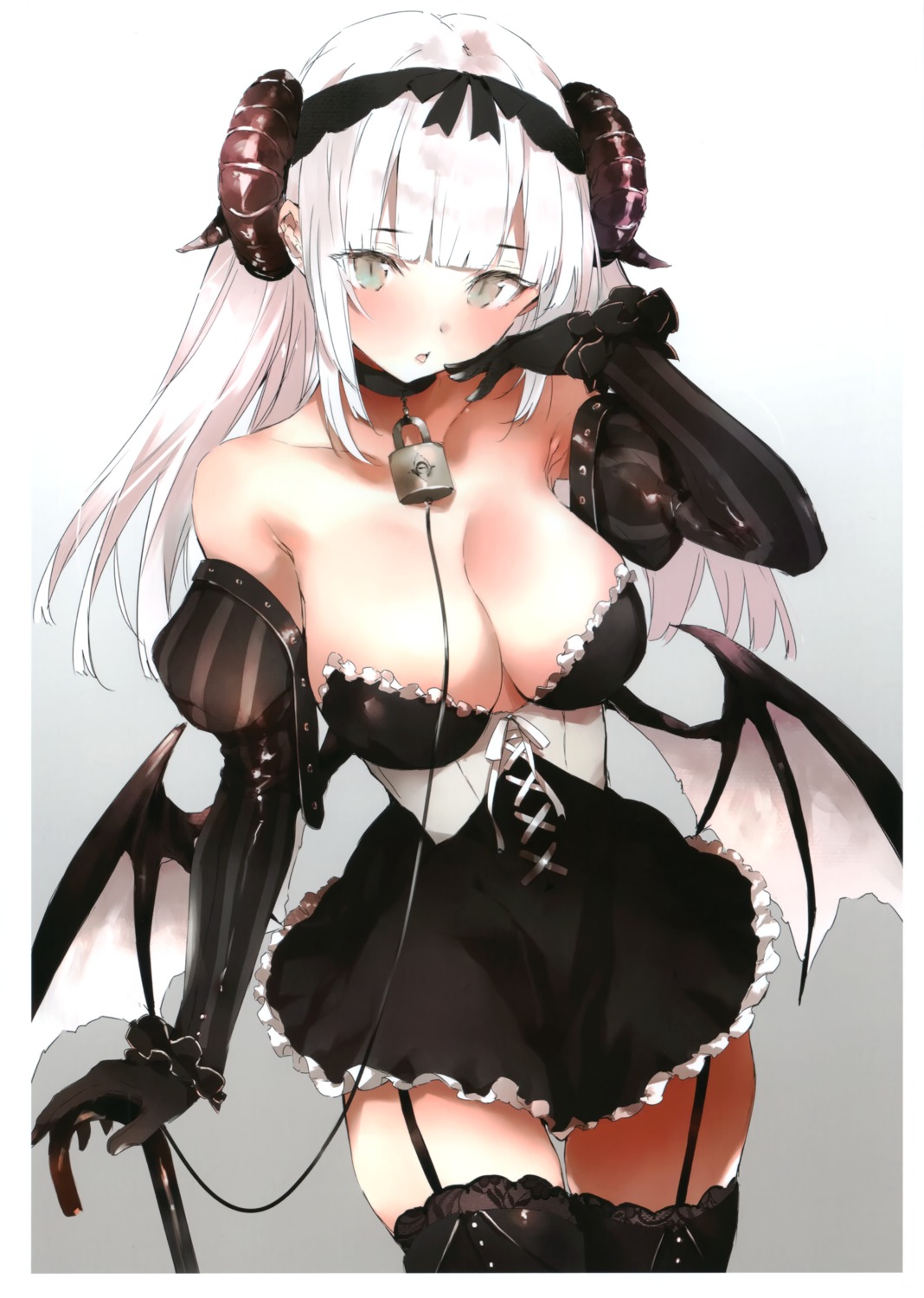 breasts dress garter_belt horns psychosteak shunsei stockings thighhighs wings