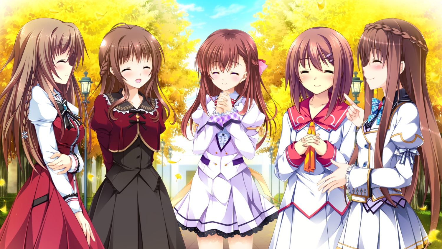 asakura_chihiro crossover ensemble_(company) game_cg hana_to_otome_ni_shukufuku_wo kimishima_ao mahara_aoi miyama_mizuki mutou_kurihito nakatama_kyou otome_ga_irodoru_koi_no_essence otome_ga_kanaderu_koi_no_aria otome_ga_tsumugu_koi_no_canvas sakura_mau_otome_no_rondo seifuku shouna_mitsuishi trap tsukahara_izumi tsukioka_akira