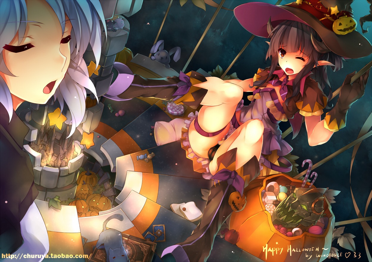 cameltoe elf halloween pantsu pointy_ears windforcelan witch