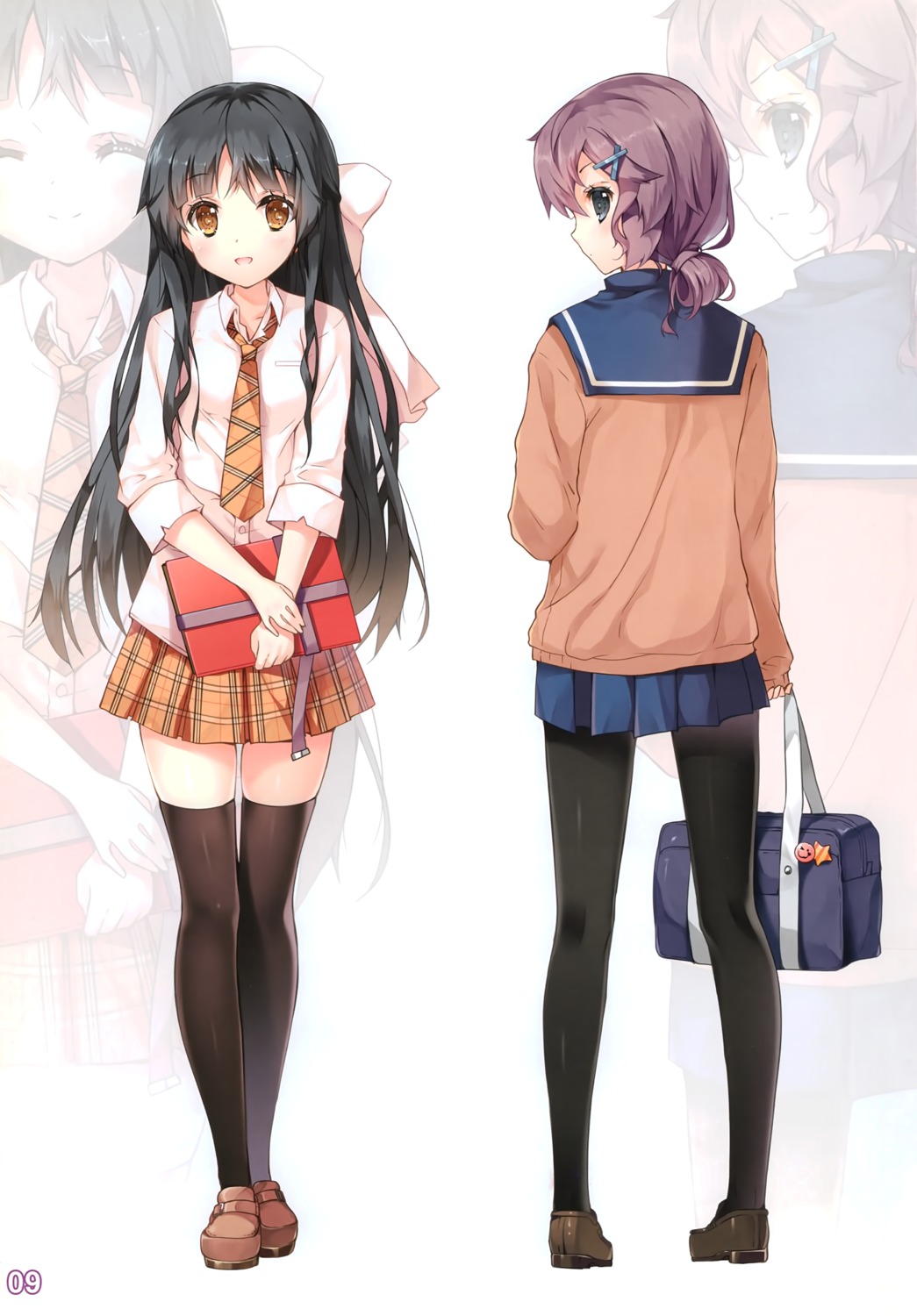 miwabe_sakura pantyhose pion seifuku sweater thighhighs