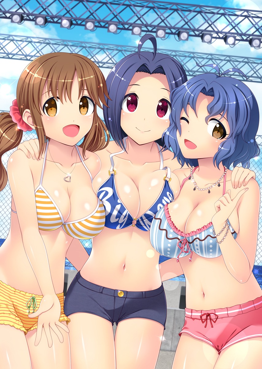 bikini cleavage fujimiya_yuu miura_azusa swimsuits the_idolm@ster the_idolm@ster_cinderella_girls totoki_airi toyokawa_fuuka