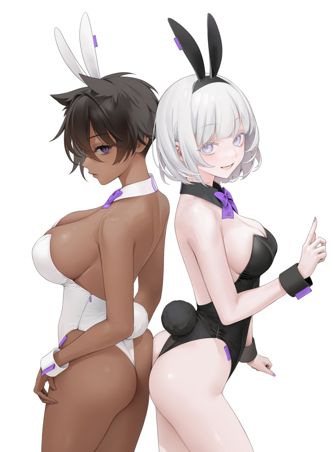 animal_ears ass bunny_ears bunny_girl no_bra ohisashiburi tail