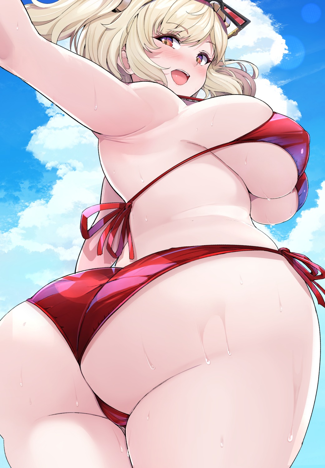 ass bikini burnice_white megane sukesan swimsuits thong wet zenless_zone_zero