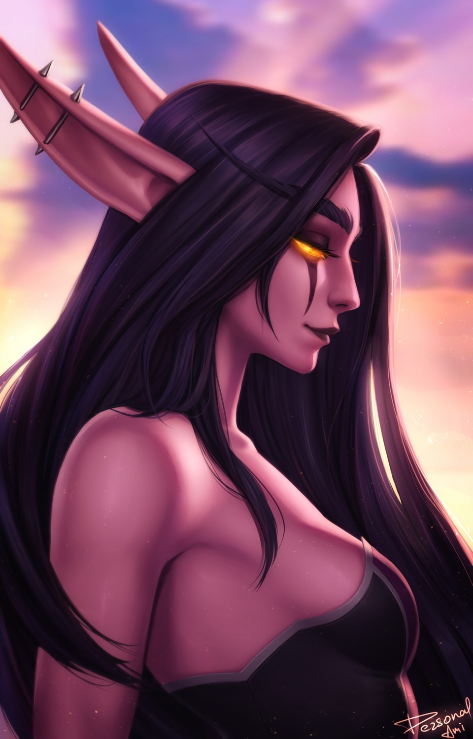 elf no_bra personal_ami pointy_ears world_of_warcraft