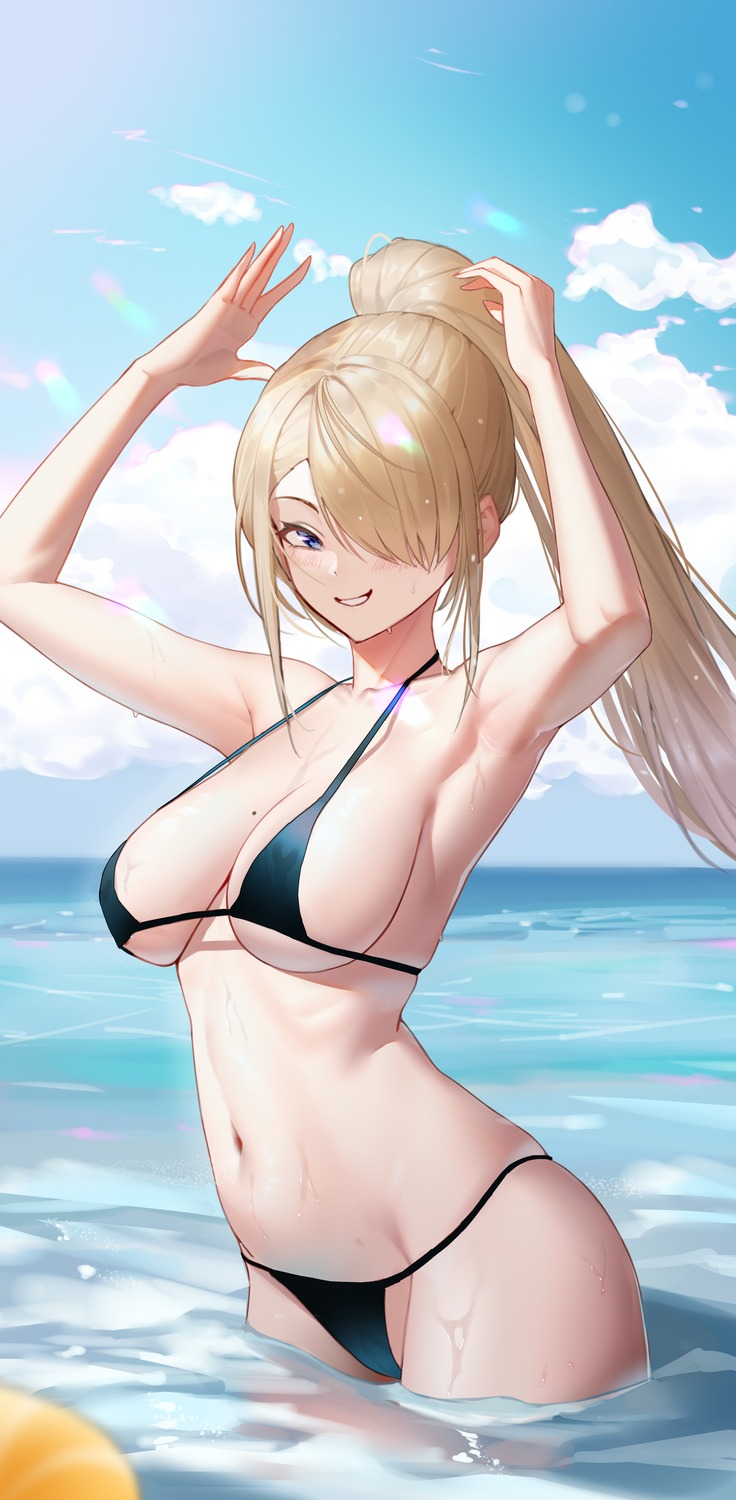 bikini blue_archive ichinose_asuna live_(mfwa7572) swimsuits thong wet