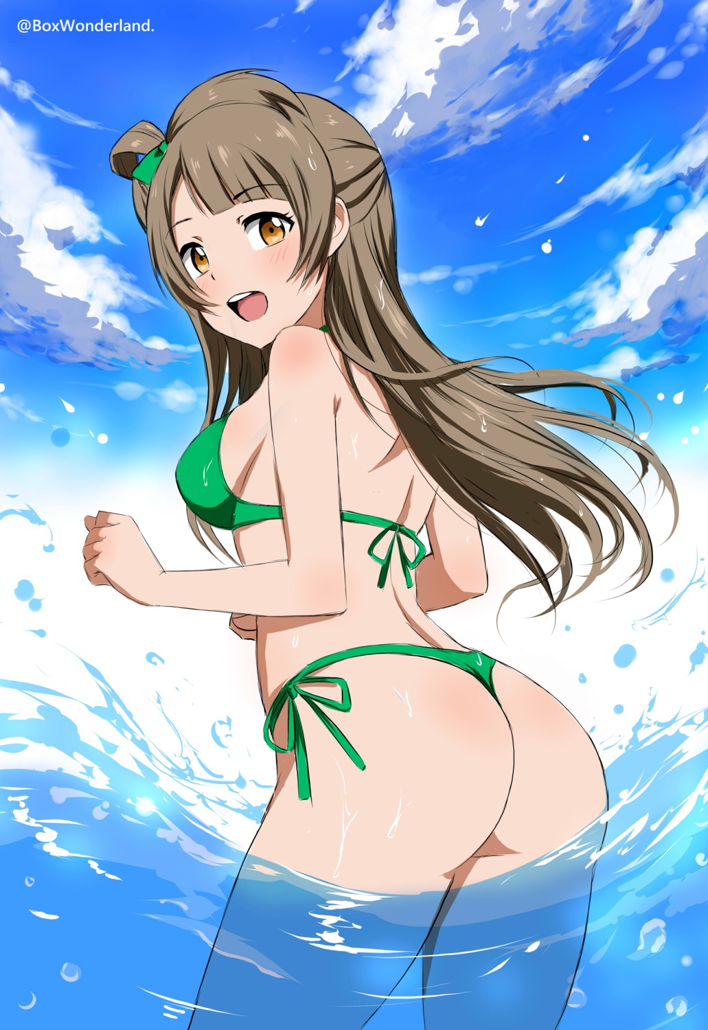 ass bikini box_wonderland love_live! minami_kotori swimsuits thong wet