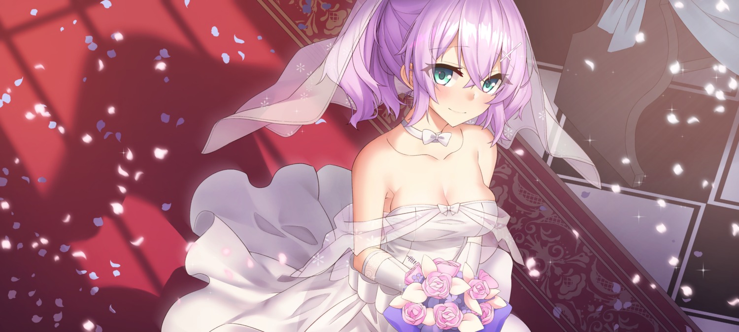 ashisi azur_lane cleavage dress javelin_(azur_lane) wedding_dress