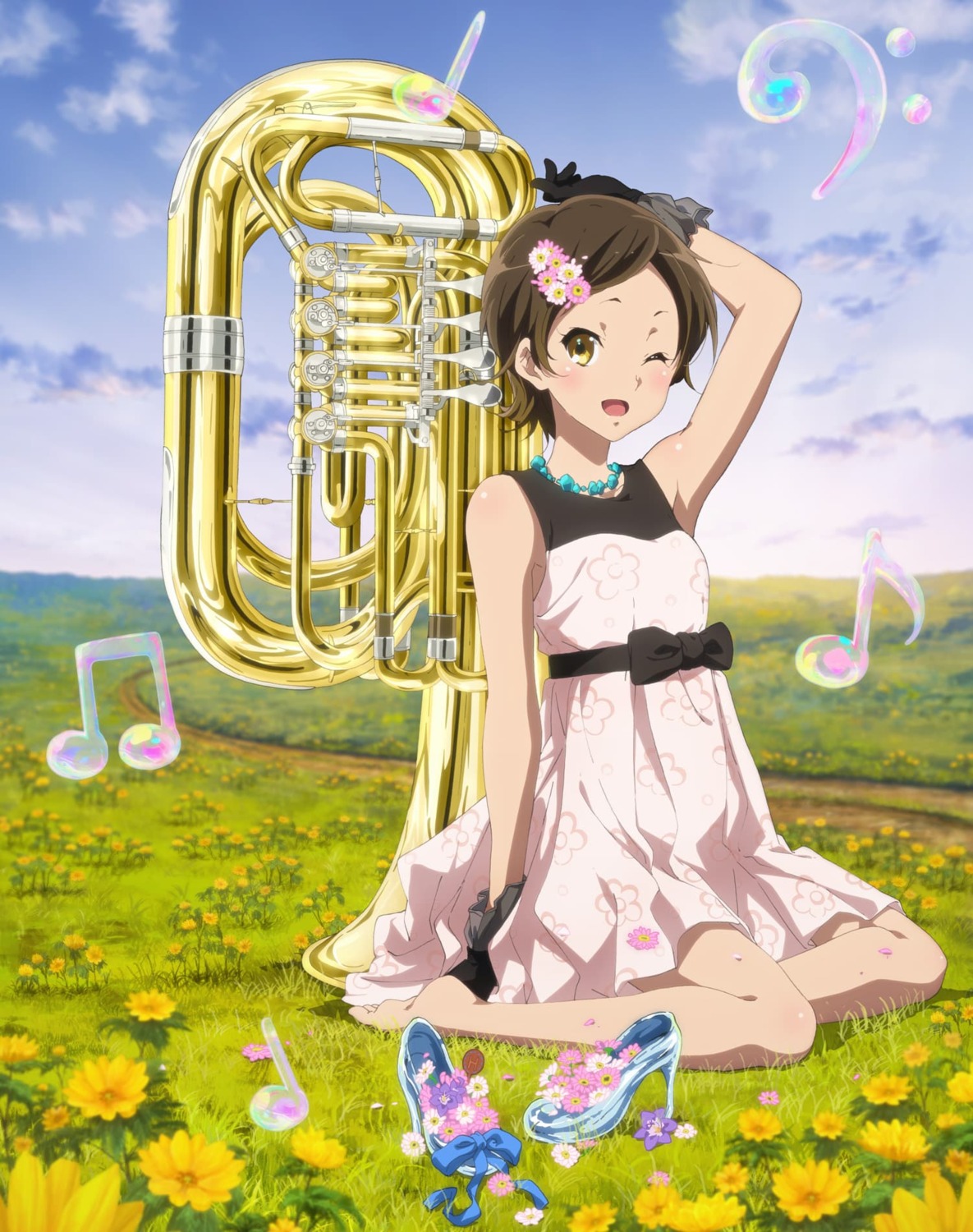 dress heels hibike!_euphonium katou_hazuki_(hibike!_euphonium) summer_dress