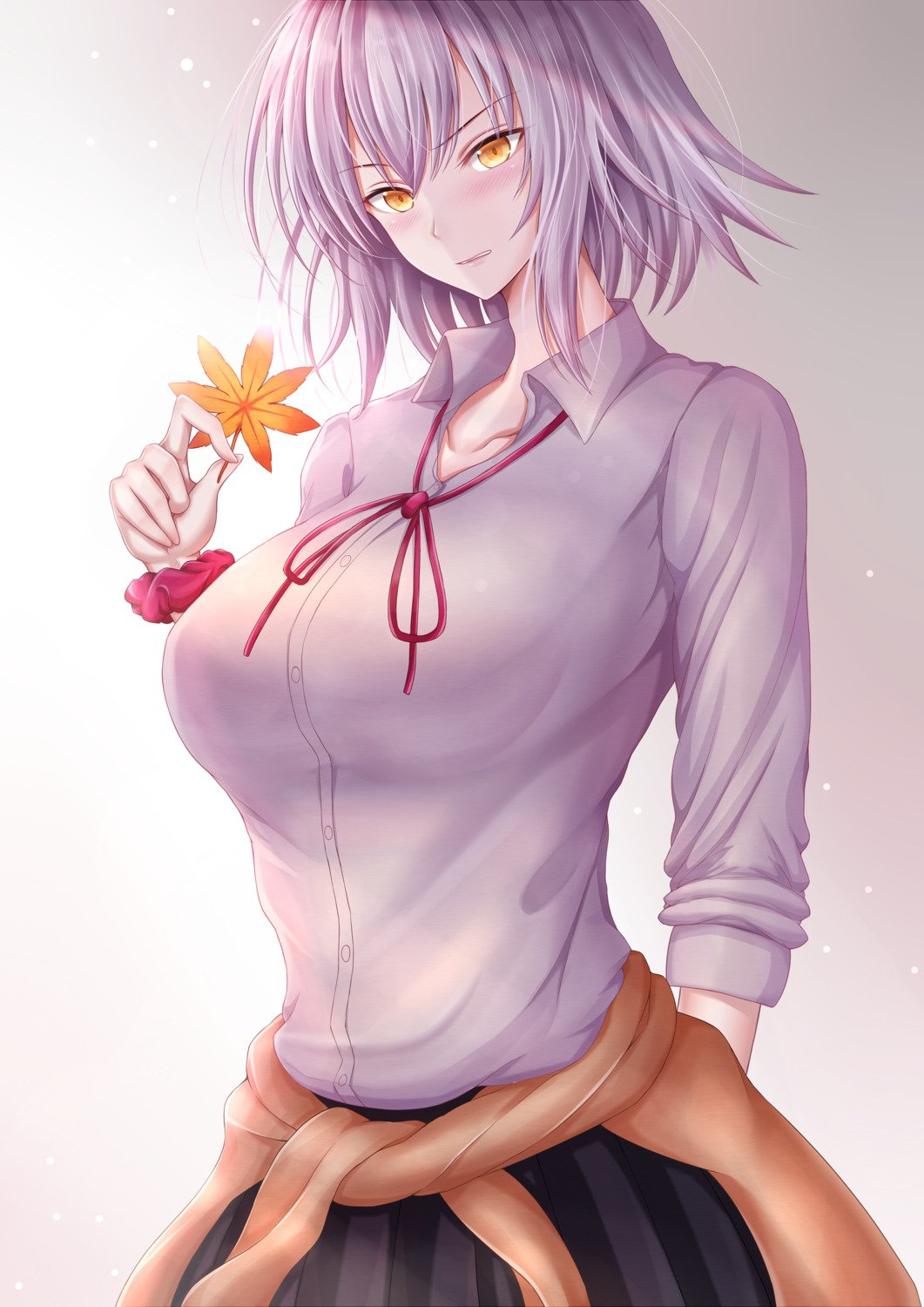 fate/grand_order jeanne_d'arc jeanne_d'arc_(alter)_(fate) penguintake seifuku sweater