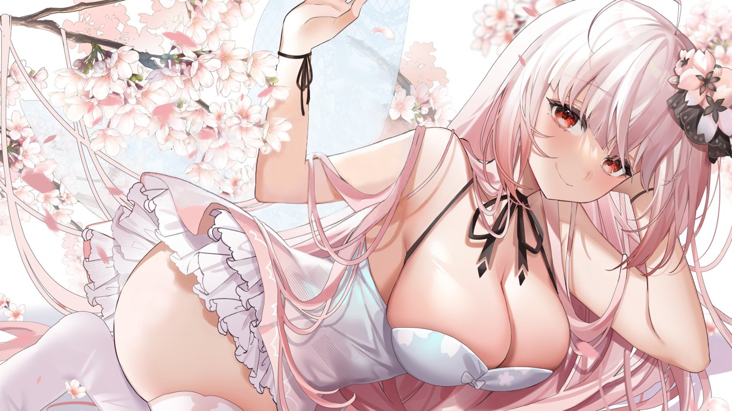 detexted dress no_bra noe_(relive_project) relive_project skirt_lift tagme thighhighs wallpaper wings