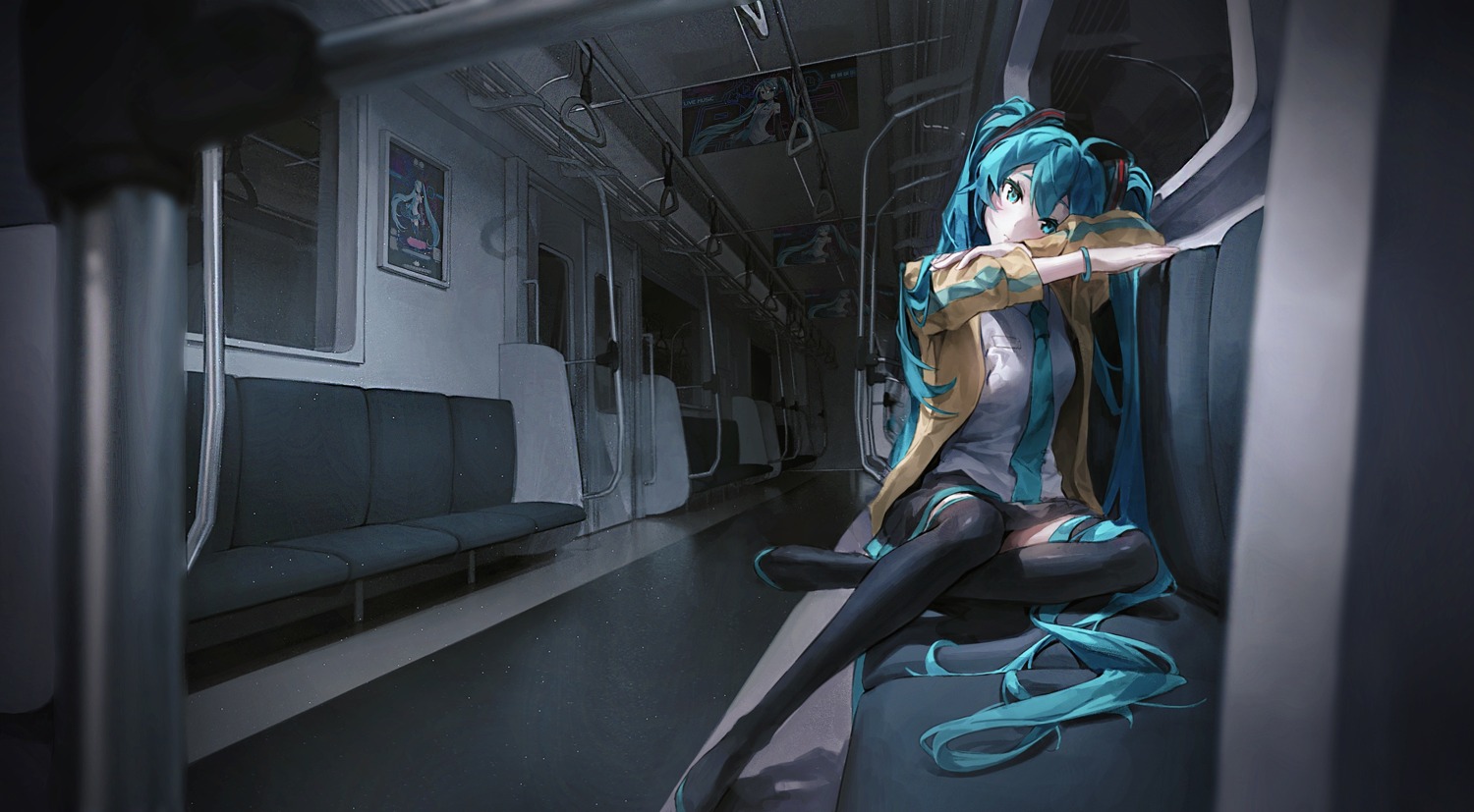 hatsune_miku rollrollzz thighhighs vocaloid