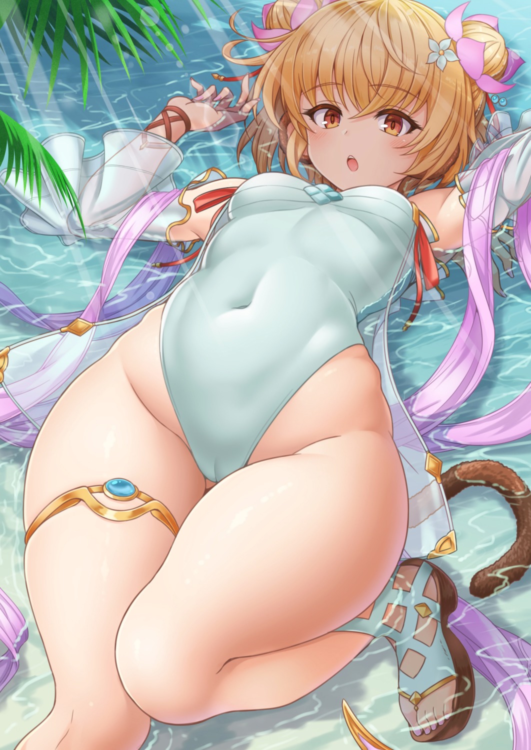 andira_(granblue_fantasy) animal_ears cameltoe garter granblue_fantasy swimsuits tail wet yasojima_nejiro