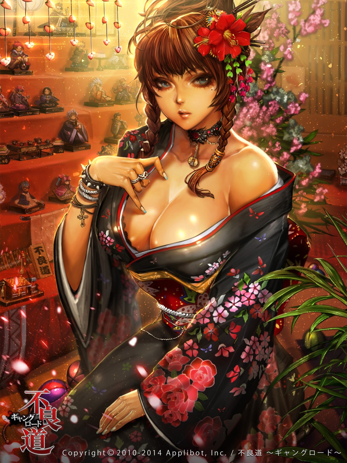 bra cleavage furyou_michi_~gang_road~ kimono xaxak