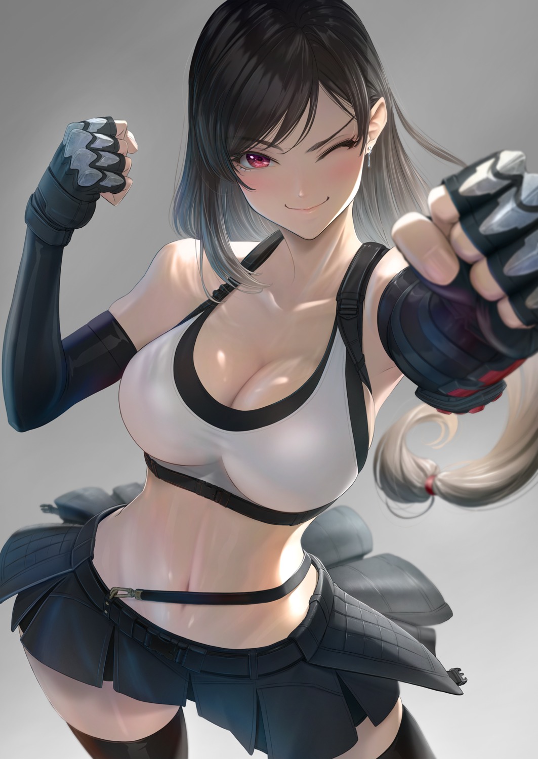 cleavage final_fantasy final_fantasy_vii imizu_(nitro_unknown) thighhighs tifa_lockhart