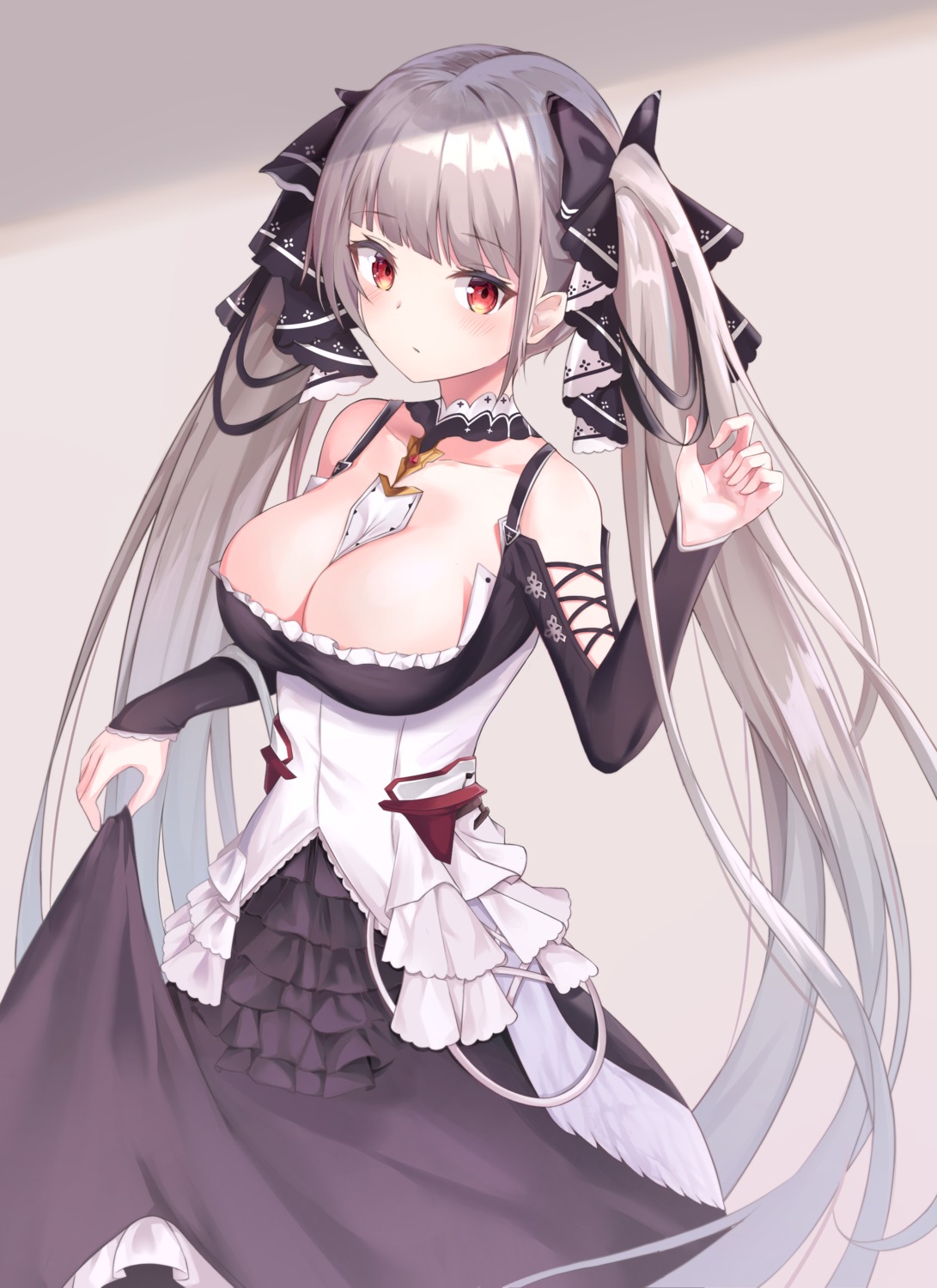 azur_lane ds_a formidable_(azur_lane) gothic_lolita lolita_fashion no_bra skirt_lift