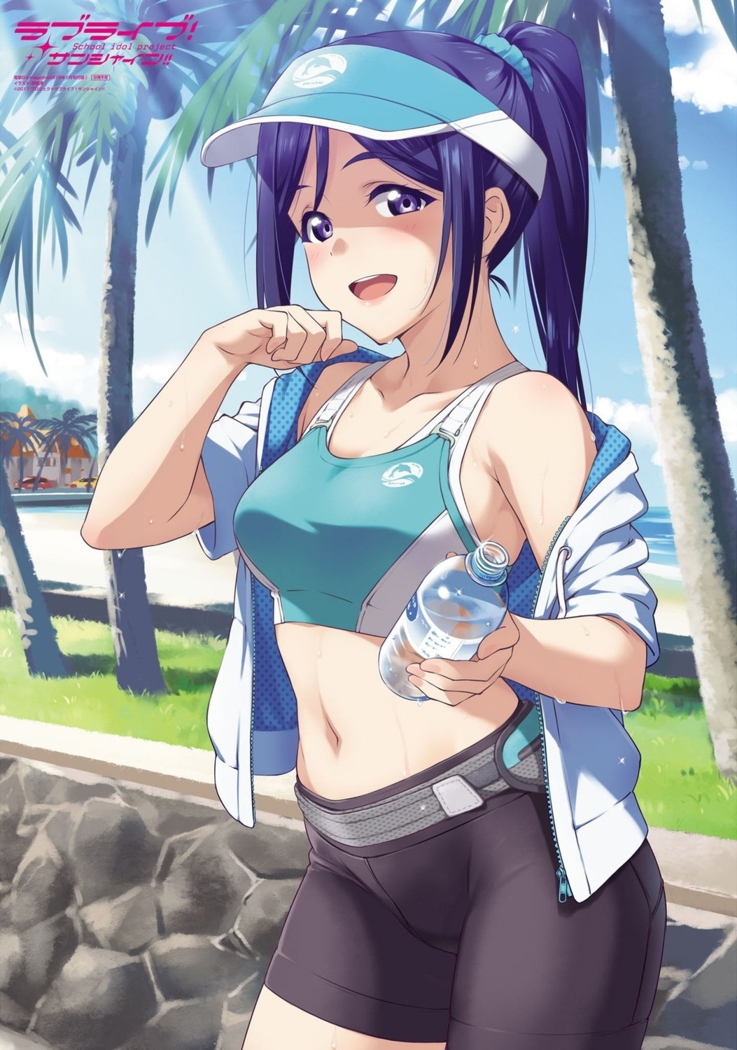 bike_shorts cleavage gym_uniform inou_shin love_live!_sunshine!! matsuura_kanan