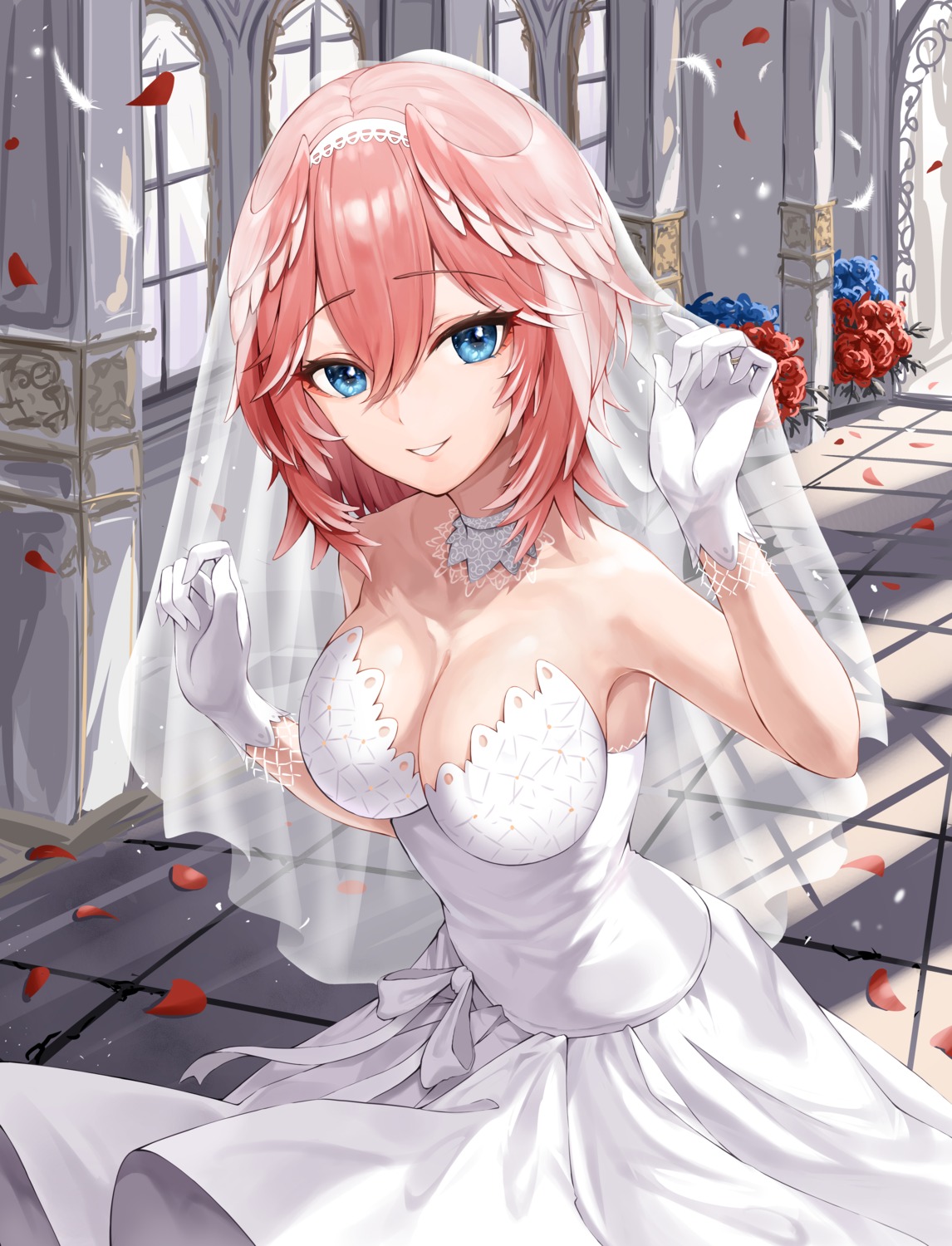 dress hololive no_bra roina_(effj7473) takane_lui wedding_dress