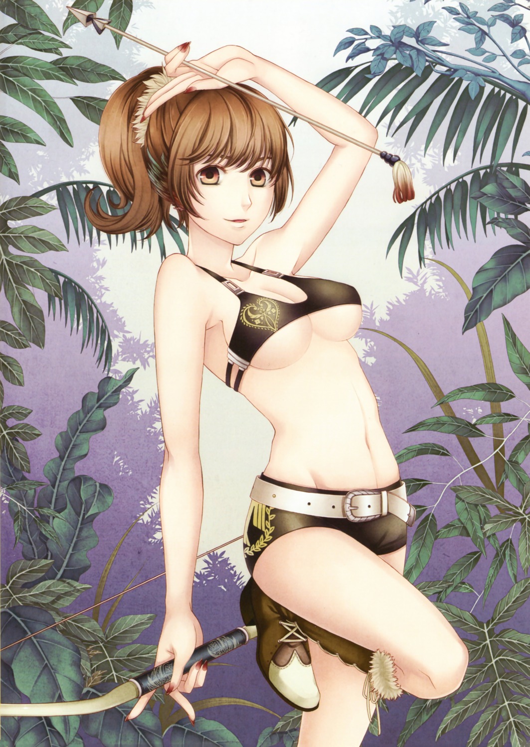 bikini_top cleavage genkai_tokki_monster_monpiece heels swimsuits tagme underboob weapon