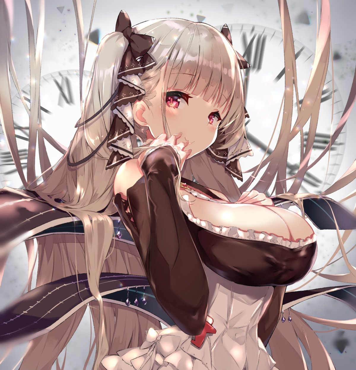 azur_lane cleavage formidable_(azur_lane) gothic_lolita kikuragetom lolita_fashion no_bra