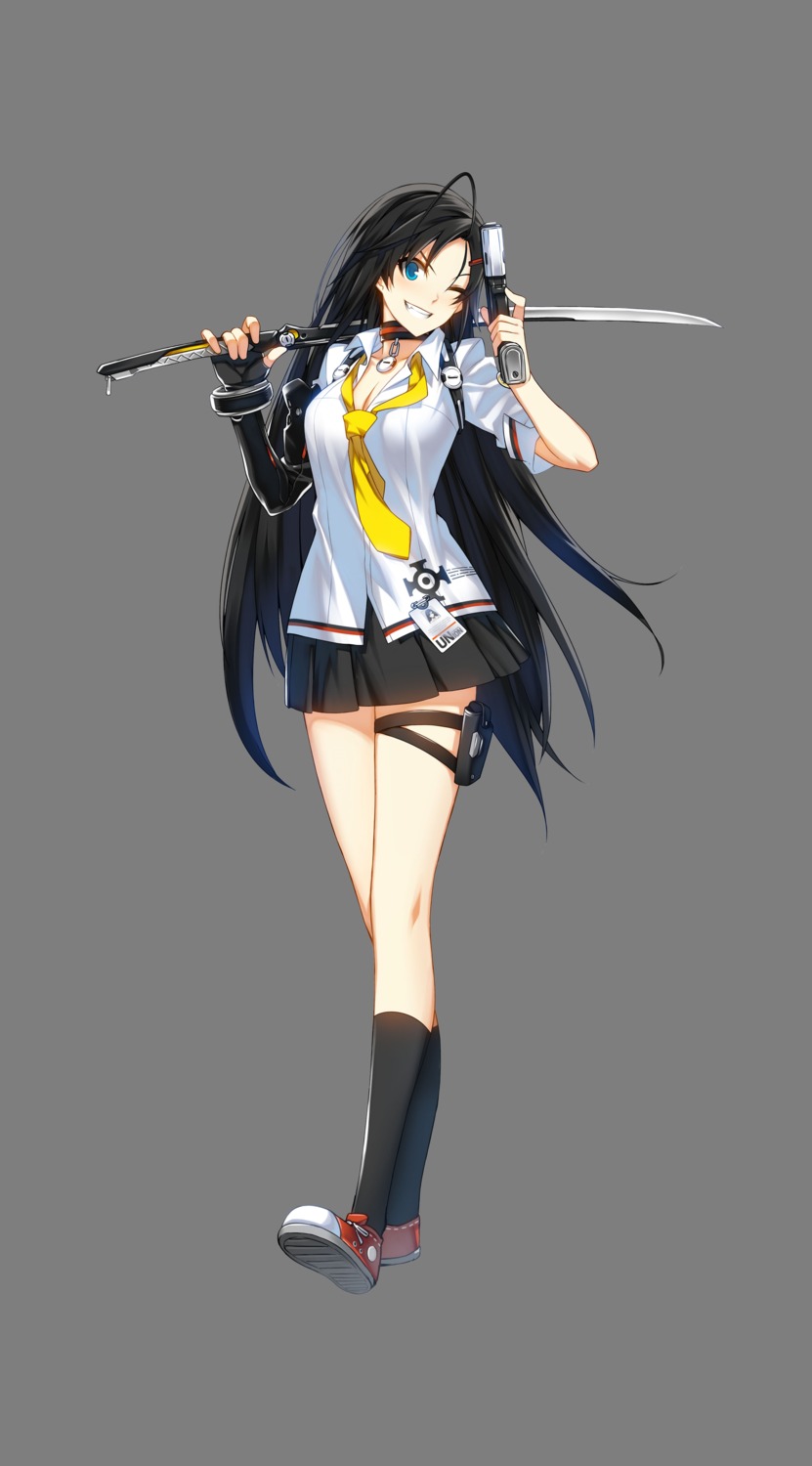 cleavage closers gun ress seifuku sword transparent_png yuri_seo