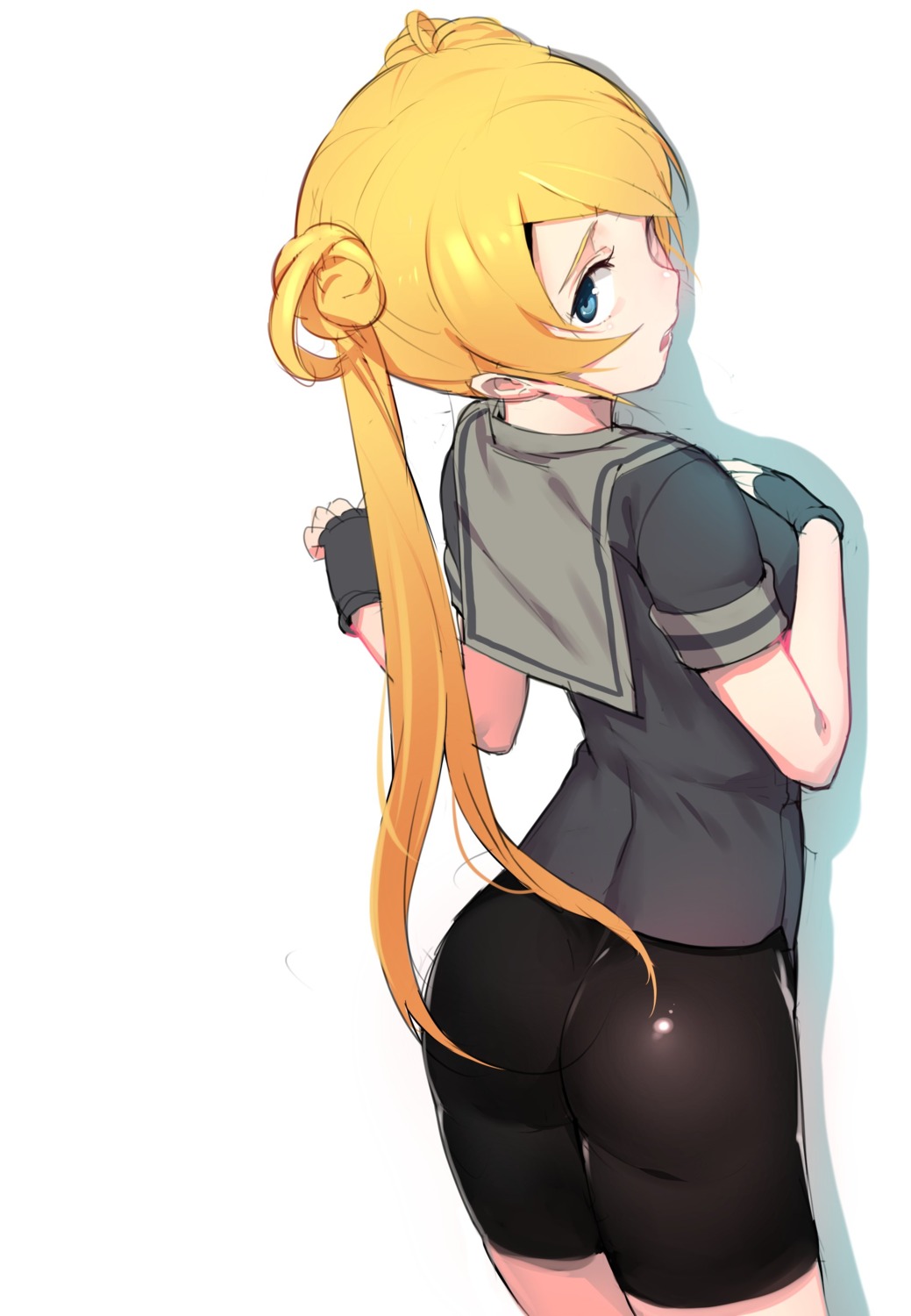 abukuma_(kancolle) ass battle_koala bike_shorts kantai_collection seifuku