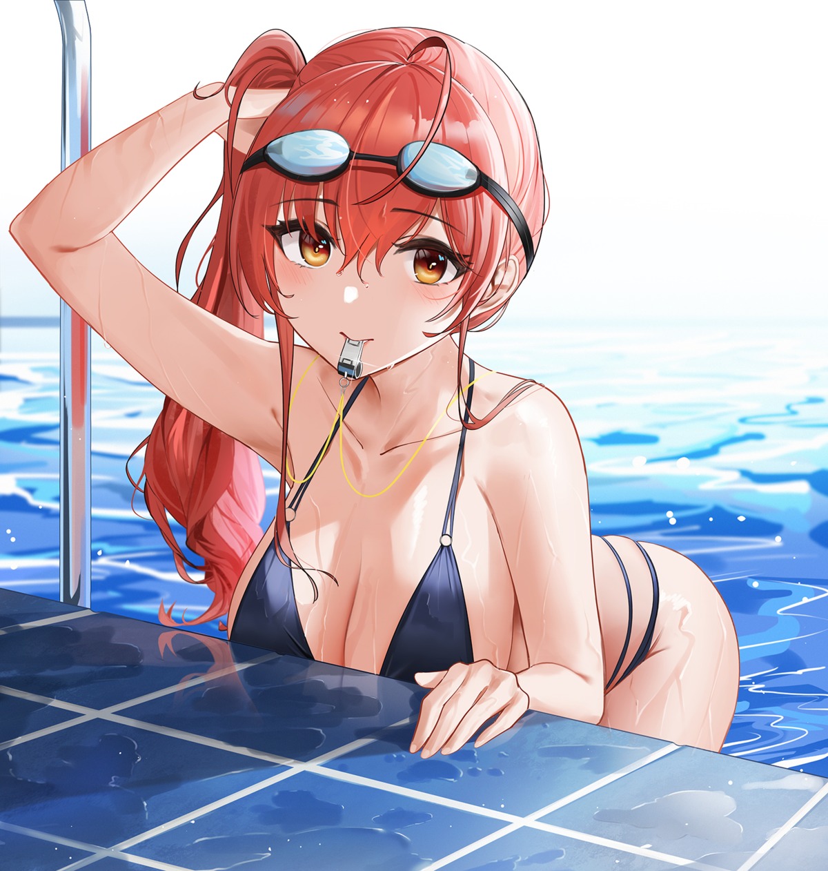 azur_lane bikini qing_wu swimsuits wet zara_(azur_lane)