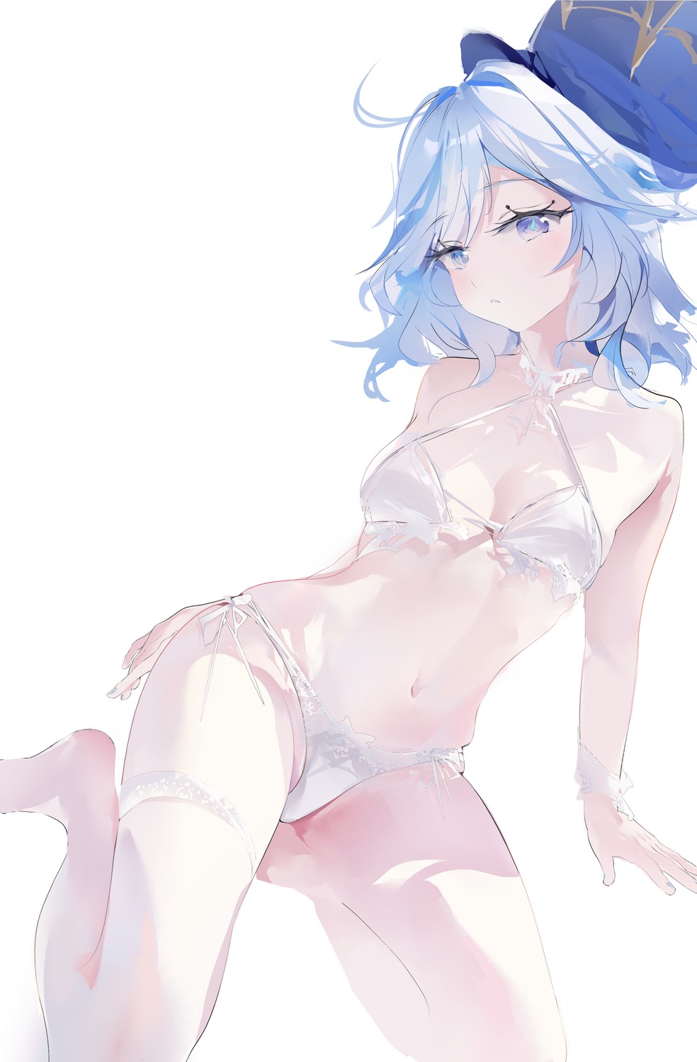 bra furina genshin_impact heterochromia maomoking pantsu string_panties thighhighs thong