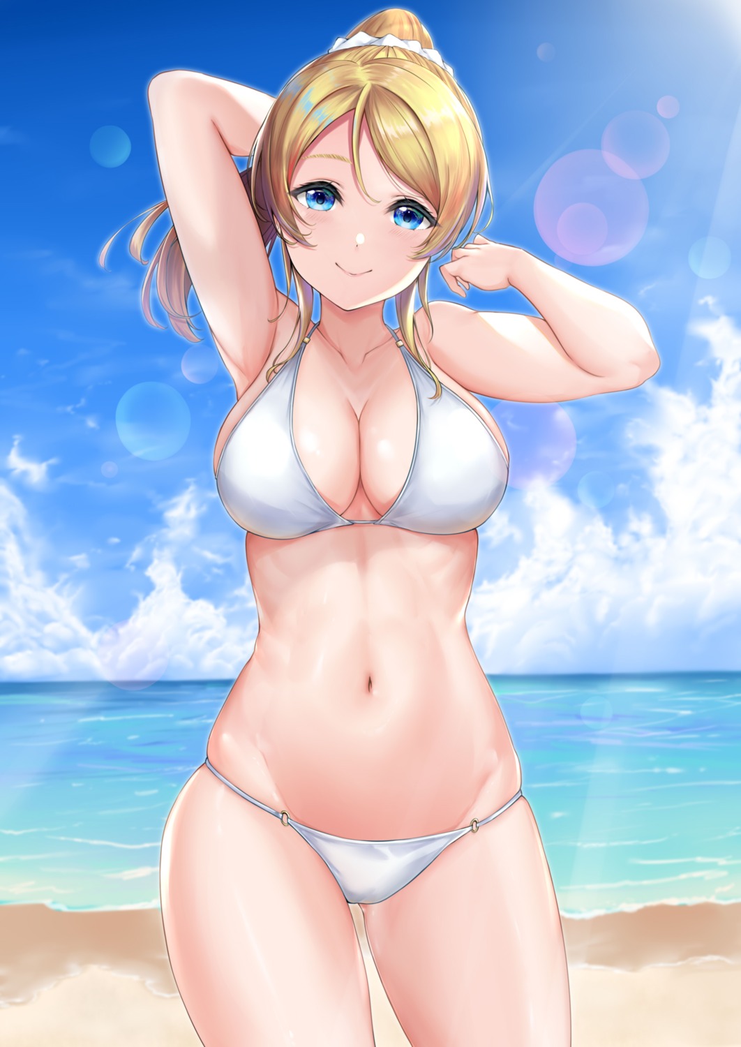 ayase_eli bikini cameltoe cleavage love_live! rama_(yu-light8) swimsuits