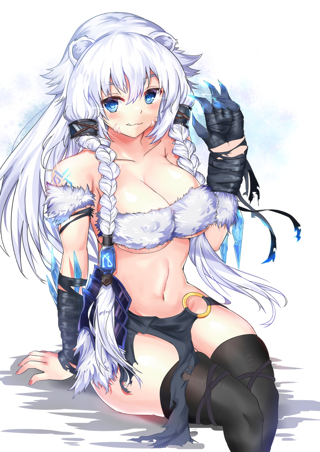 animal_ears deogho_(liujinzy9854) erect_nipples garter no_bra thighhighs