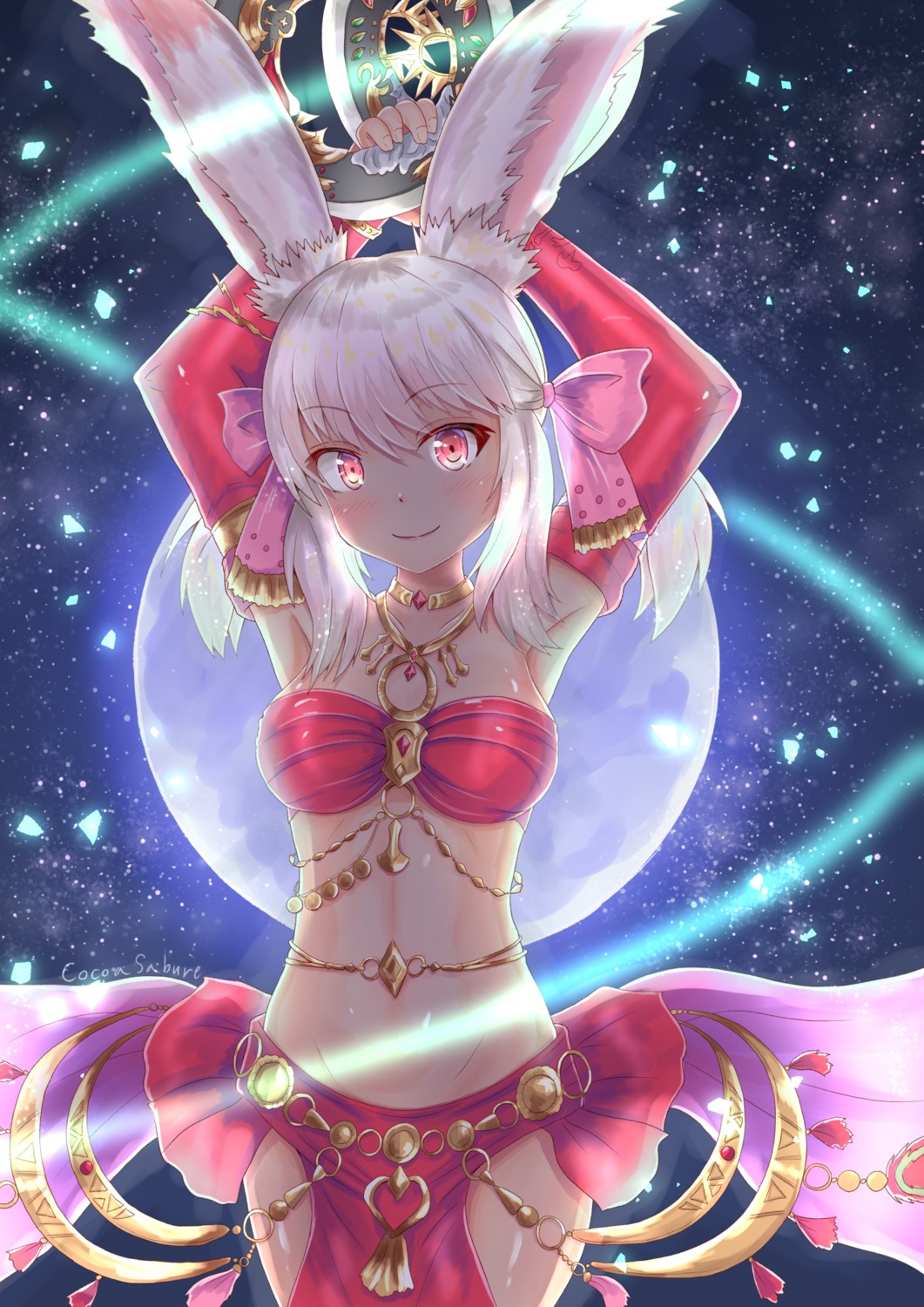 animal_ears bikini_top bunny_ears cocoasabure final_fantasy final_fantasy_xiv swimsuits weapon