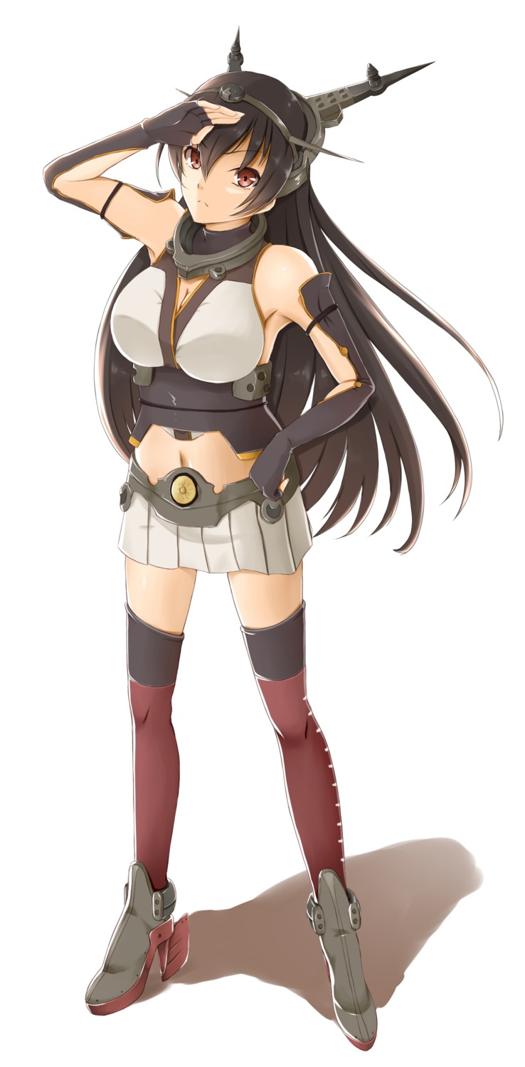 centon kantai_collection nagato_(kancolle) thighhighs