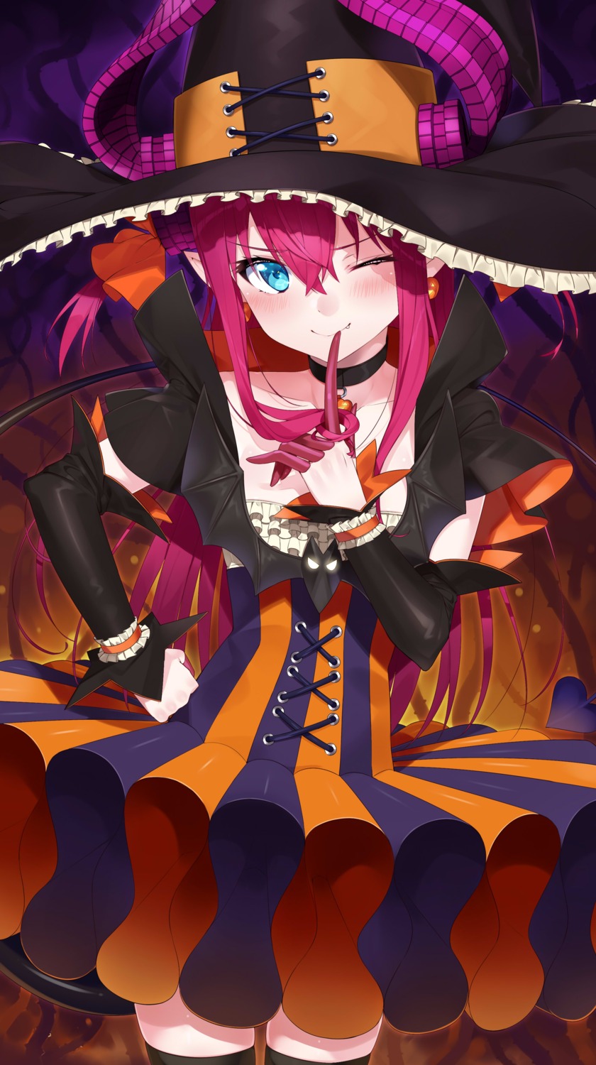 dress elizabeth_bathory fate/extra fate/extra_ccc fate/stay_night halloween horns nezumi_doshi pointy_ears tail thighhighs witch