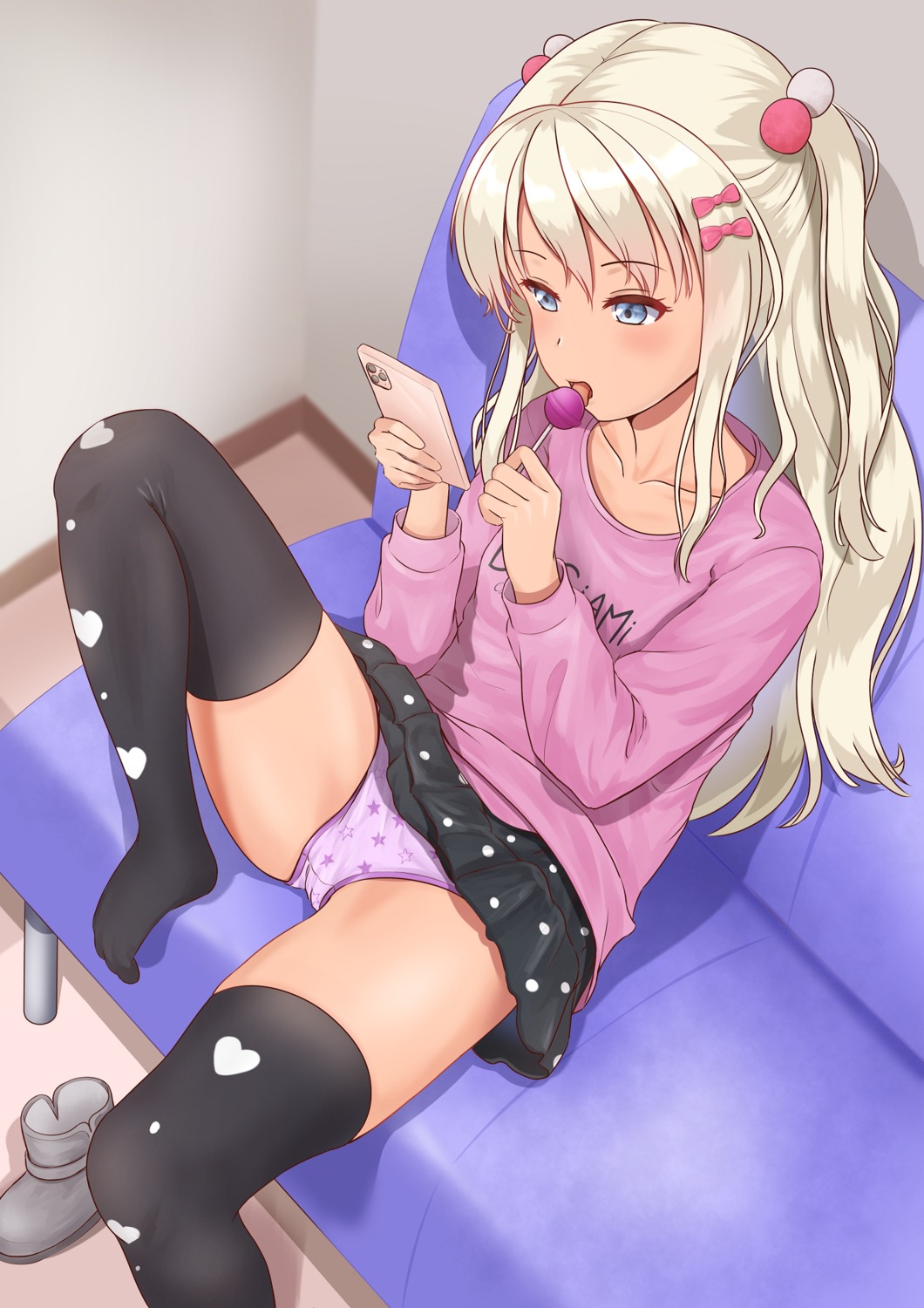 cameltoe feet grecale_(kancolle) kantai_collection loli pantsu skirt_lift sweater thighhighs zuki