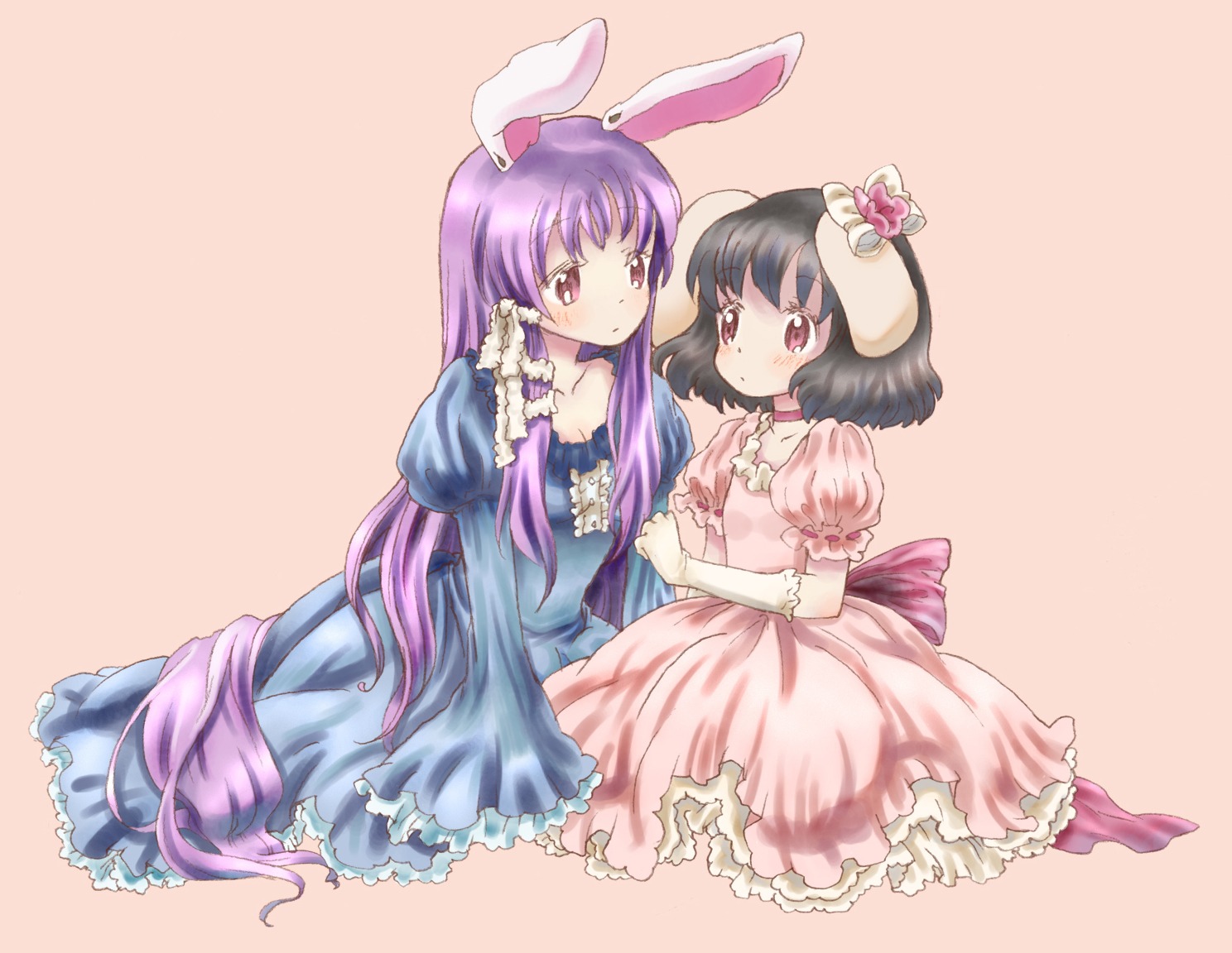 animal_ears bunny_ears inaba_tewi lolita_fashion reisen_udongein_inaba rias-shiki_kawaii touhou