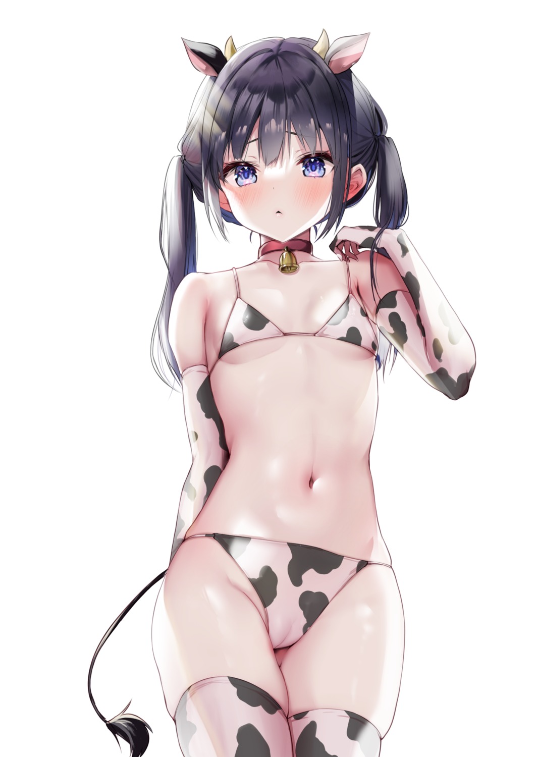 animal_ears ayuma_sayu bikini cameltoe horns swimsuits tail thighhighs