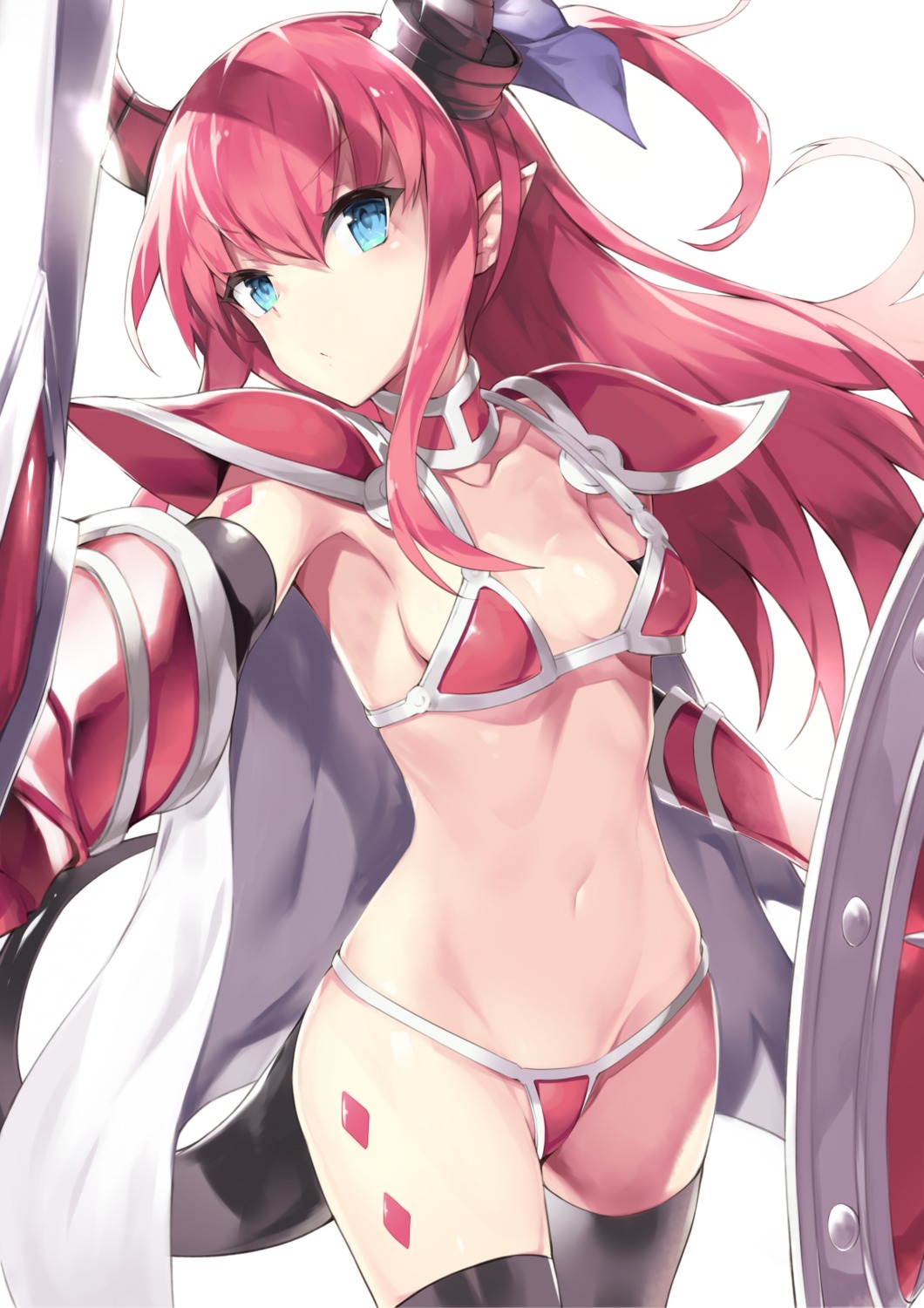 armor bikini_armor elizabeth_bathory elizabeth_bathory_(brave)_(fate) fate/extra fate/extra_ccc fate/grand_order fate/stay_night horns mafu9 pointy_ears tail thighhighs weapon