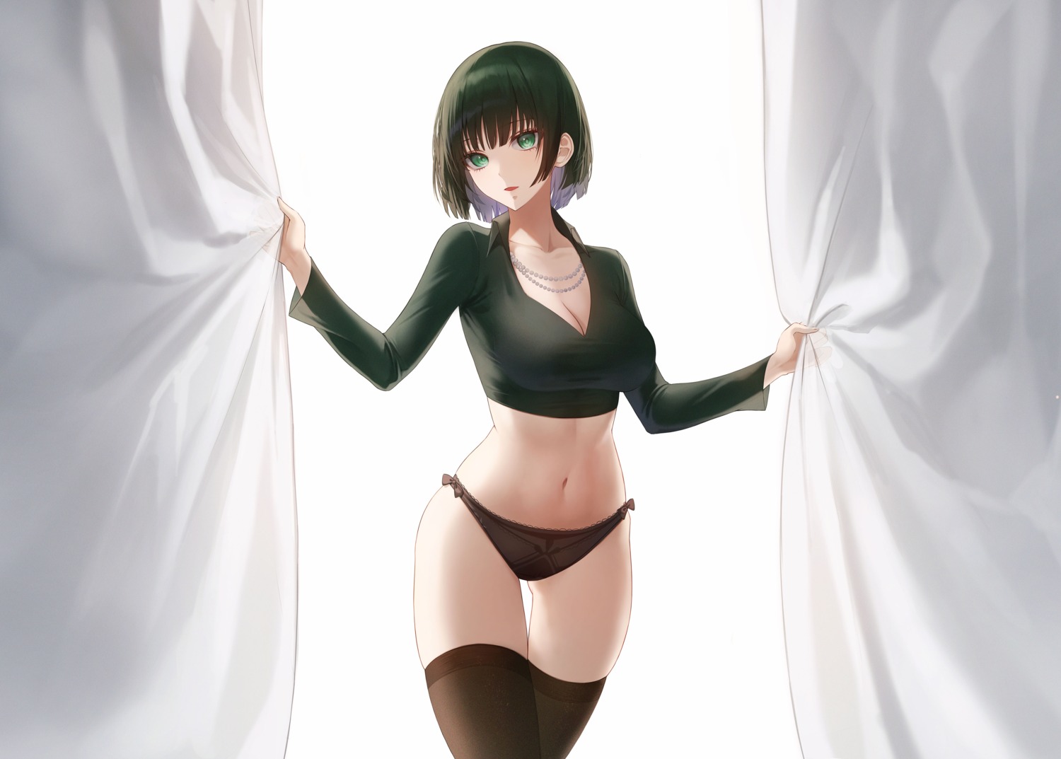 ame_816 cleavage fubuki_(one_punch_man) one_punch_man pantsu thighhighs