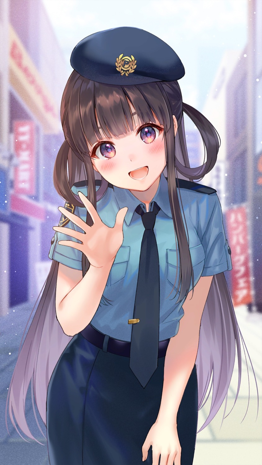 fukahire_sanba girl_cafe_gun girl_cafe_gun_ii kikuri_yuki police_uniform