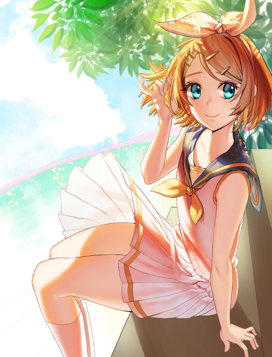 hyoin kagamine_rin seifuku vocaloid