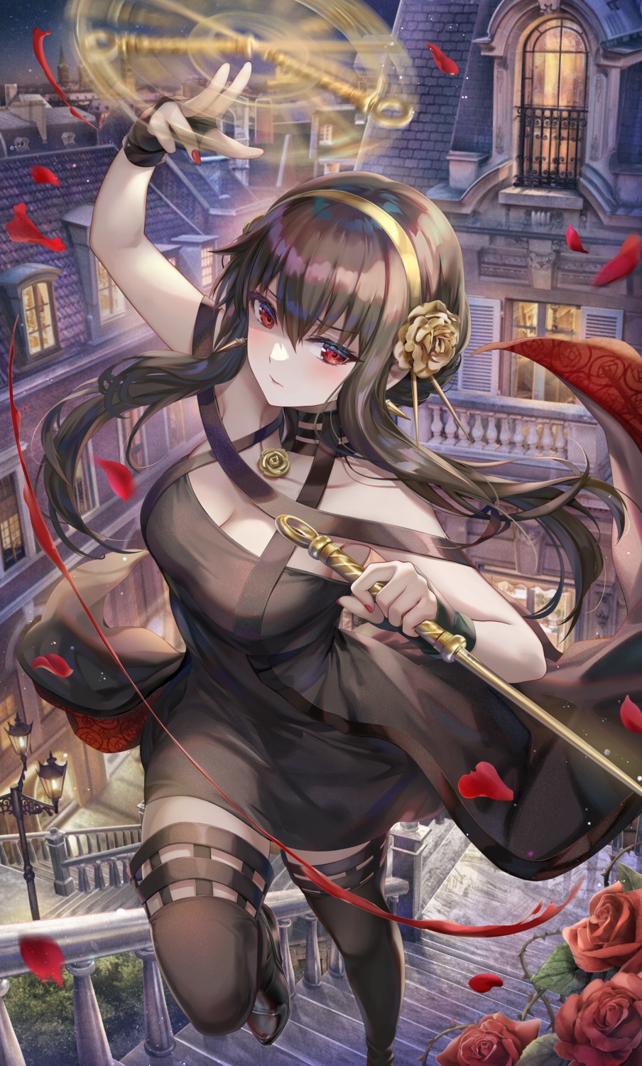 blood dress no_bra spy_x_family thighhighs torino_akua weapon yor_briar