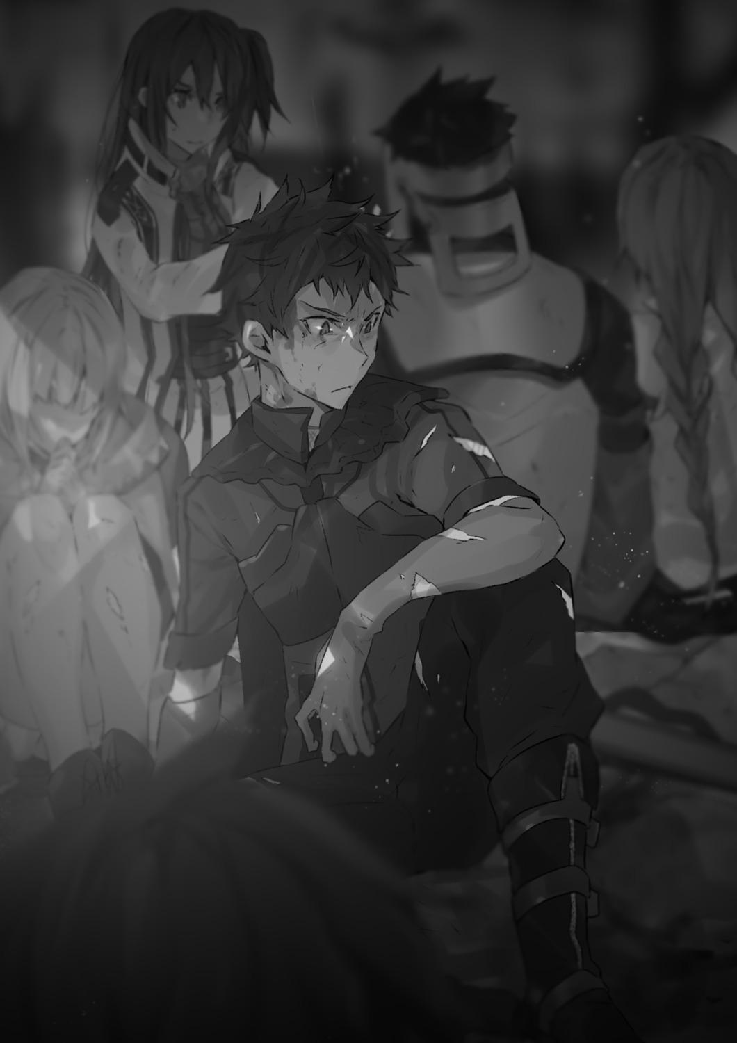 hai_to_gensou_no_grimgar monochrome shirai_eiri