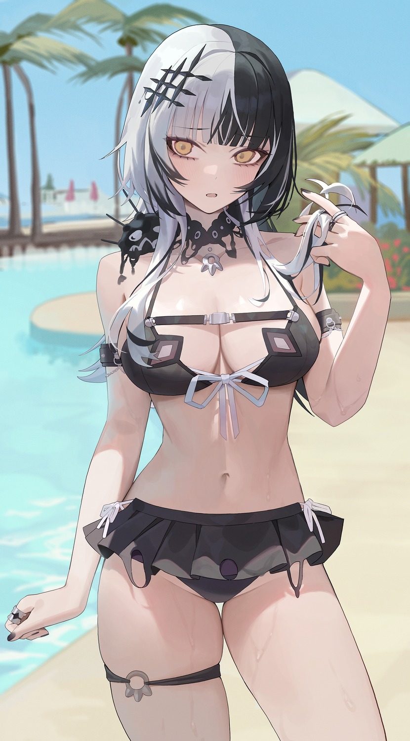 bikini garter hololive hololive_english lser116 shiori_novella swimsuits