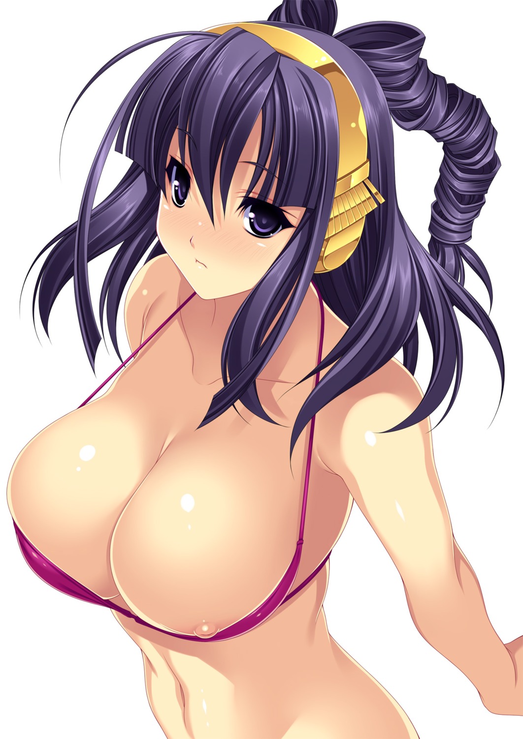 beatmania beatmania_iidx bemani bikini bottomless cleavage happy_core hifumi_(beatmania) kinoshita_ichi nipple_slip swimsuits