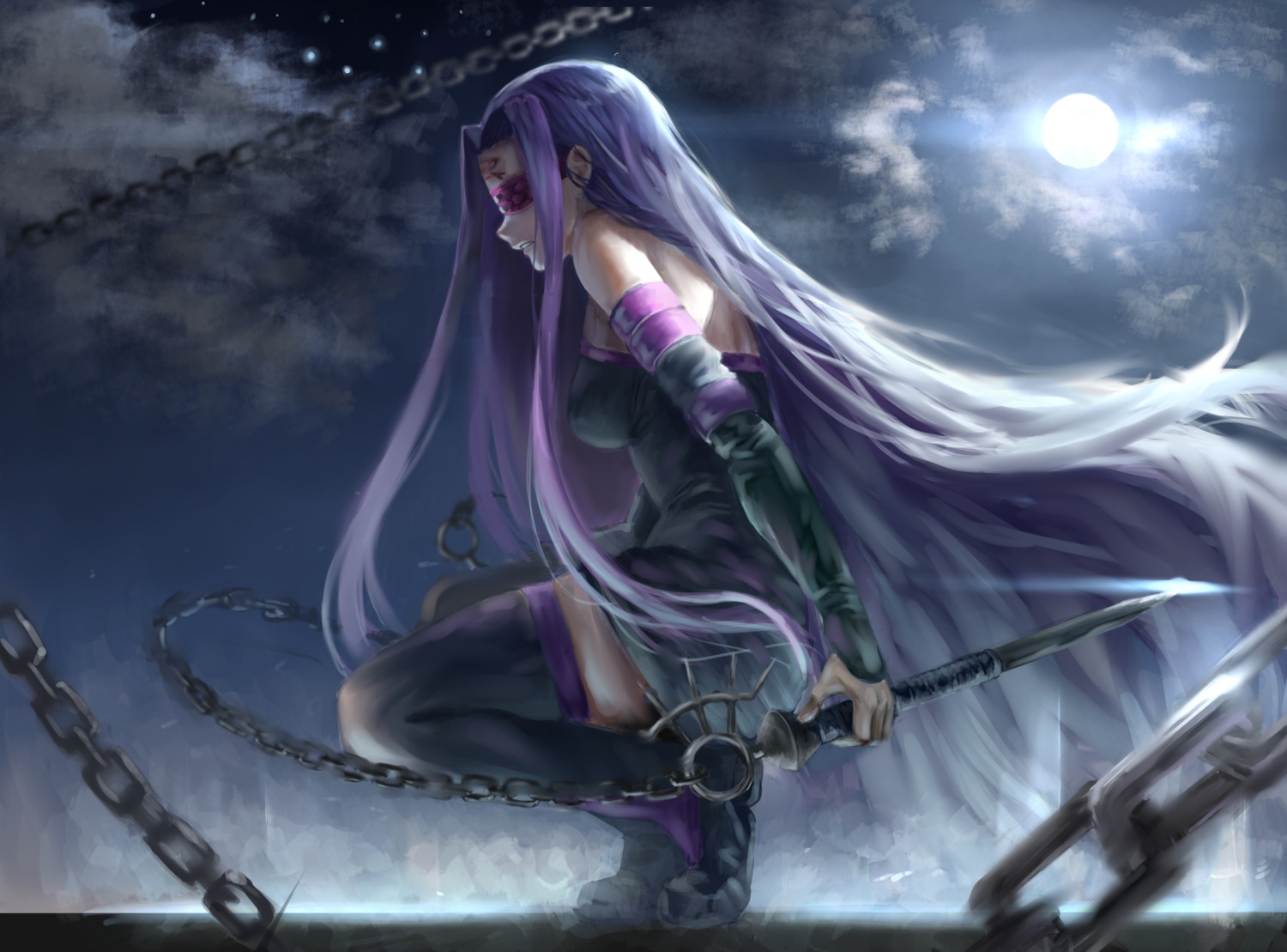 dress fate/stay_night kevala0513 rider tattoo thighhighs weapon