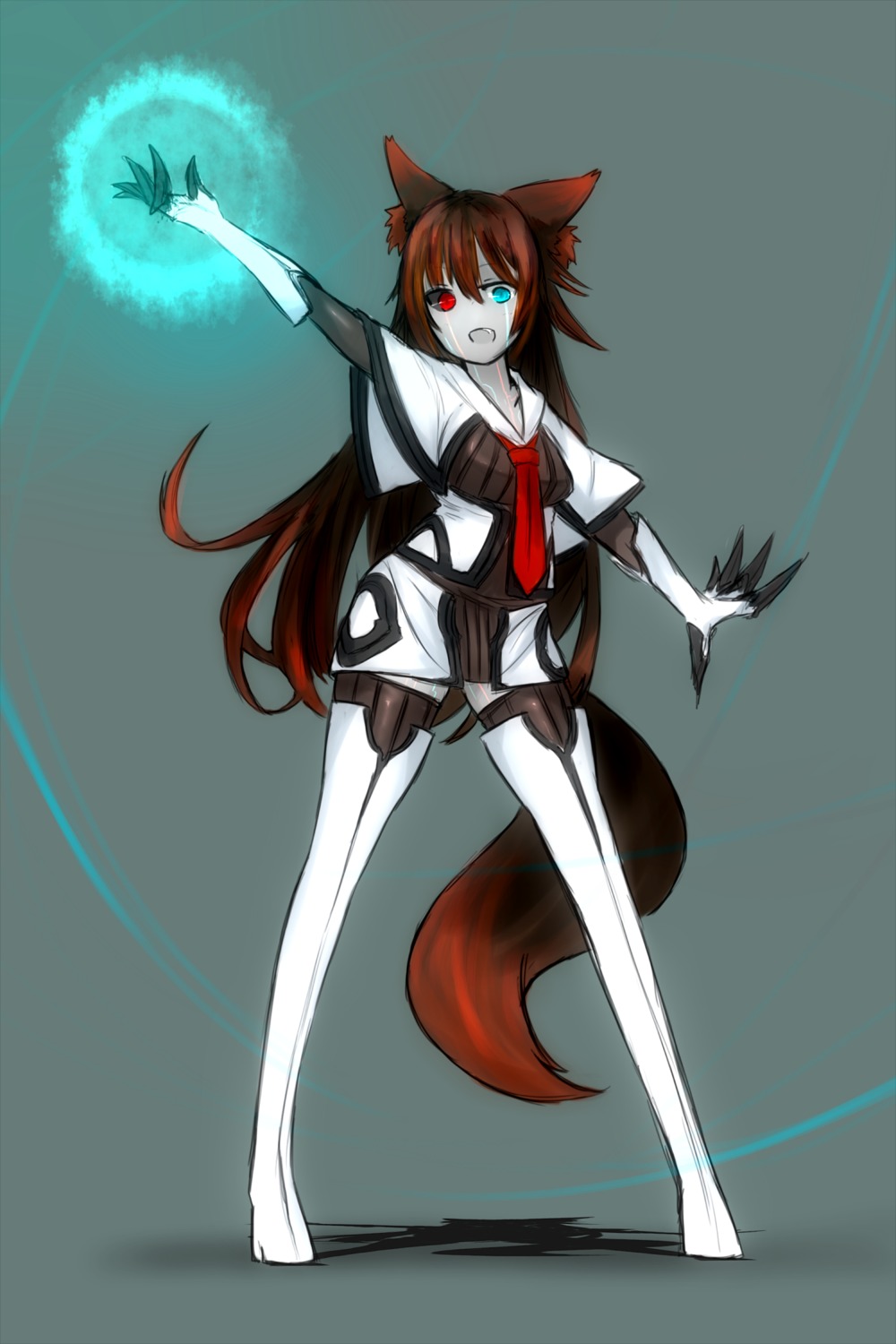 animal_ears heterochromia shirogane_usagi tail thighhighs