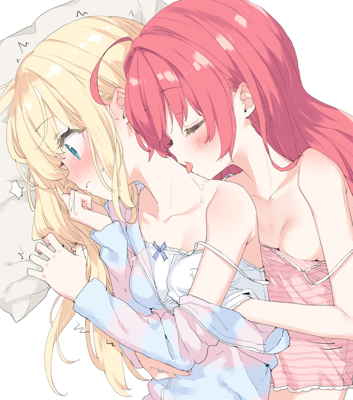 breast_grab hazuki_watora kani_biimu lingerie loli pajama shimotsuki_potofu yuri